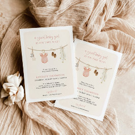 Boho Girl Baby Shower | Barnkläder för uttjänta fl Inbjudningar