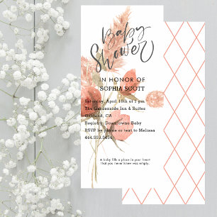Boho Girl Baby Shower-inbjudan för Blommigt med va