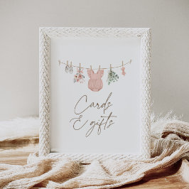 Boho Girl Barnkläders Baby Shower Cards and Gifts Poster