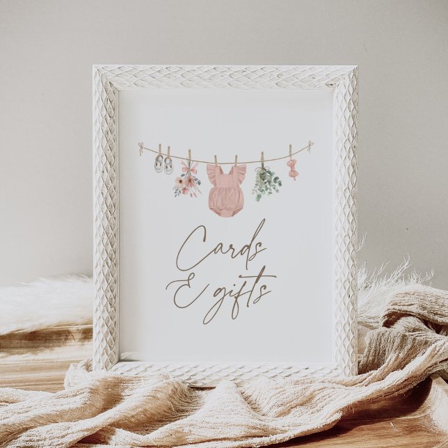 Boho Girl Barnkläders Baby Shower Cards and Gifts Poster (Skapare uppladdad)