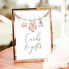 Boho Girl Barnkläders Baby Shower Cards and Gifts Poster