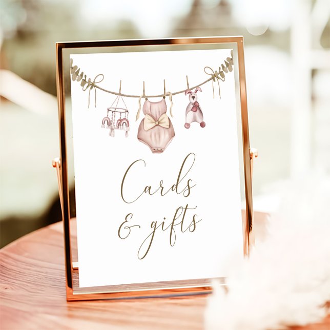 Boho Girl Barnkläders Baby Shower Cards and Gifts Poster (Skapare uppladdad)