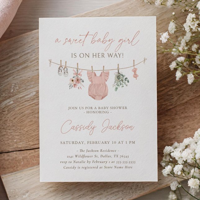Boho Girl Barnkläders Baby Shower Inbjudningar (Skapare uppladdad)