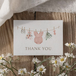 Boho Girl Barnkläders Baby Shower Tack Kort