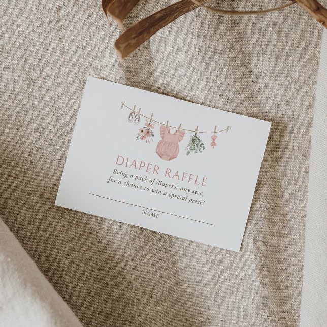 Boho Girl Barnkläders Diaper Raffle Biljett Tilläggskort (Skapare uppladdad)