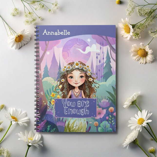 Boho Girl Blue "Du är nog" Anteckningsbok (Skapare uppladdad)