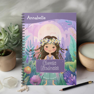 Boho Girl Lila "Select Kindness" Anteckningsbok