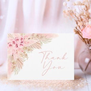 Boho Girl Pampas Orchid Tack Baby Shower Kort
