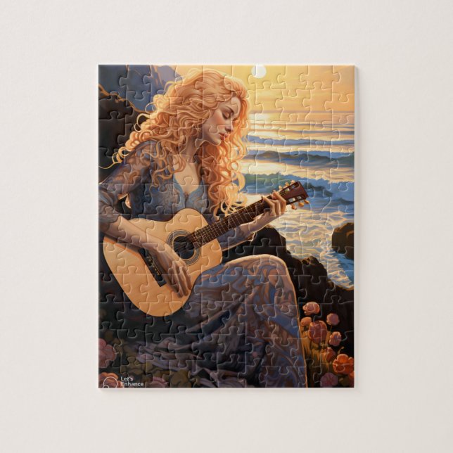 BoHo Girl spelar Guitar Pussel (Vertikal)