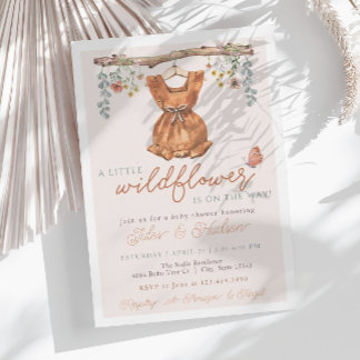 Boho Girl Wildblomma Baby i Bloom Shower Inbjudningar