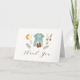Boho Girls Clothes Baby Shower Tack för ditt kort