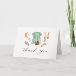 Boho Girls Clothes Baby Shower Tack för ditt kort