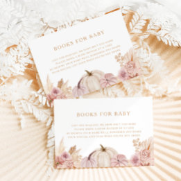 Boho Girls Pampas Grass Pumpkin Baby Shower Tilläggskort