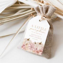 Boho Girls Pampas Grass Pumpkin Favor & Presentetikett
