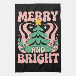 Boho Glada och Ljusa Personliga Blommiga Jul Kökshandduk