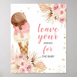 Boho Glass Igår Barnkalas Önskningar för Baby Skyl Poster