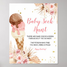 Boho glass Pampas Grass Baby Sock Hunt