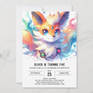 Boho Glatt Fox Birthday Inbjudningar