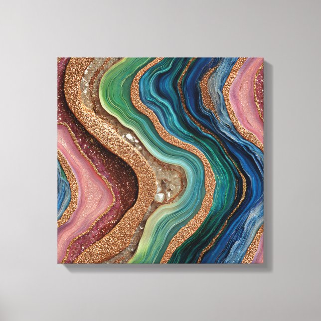 Boho Glitter Agat Canvas Art (Framsida)