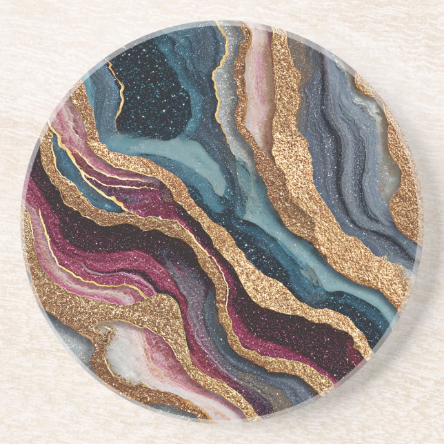 Boho Glitter Agate Underlägg (Framsidan)