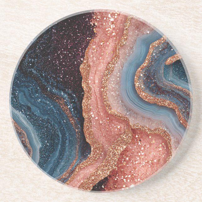 Boho Glitter Agate Underlägg (Framsidan)