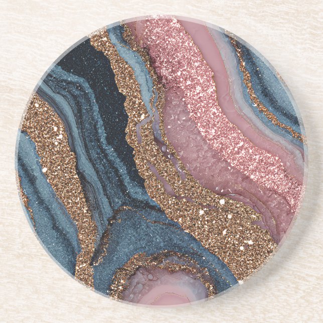 Boho Glitter Agate Underlägg (Framsidan)