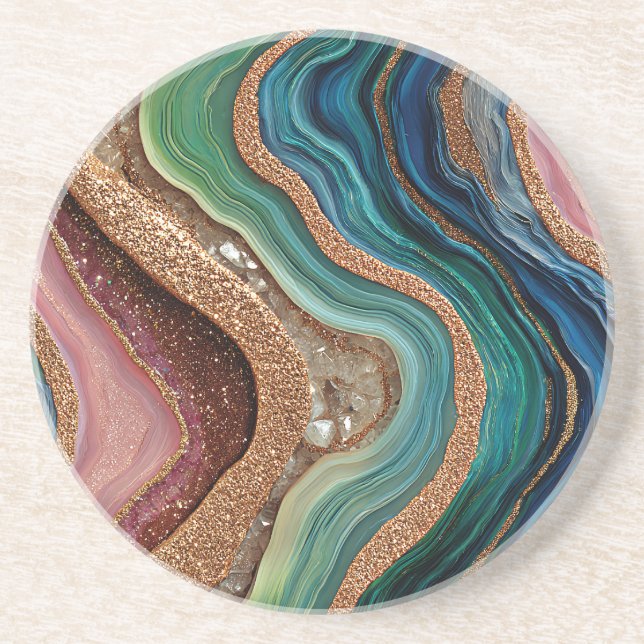 Boho Glitter Agate Underlägg (Framsidan)