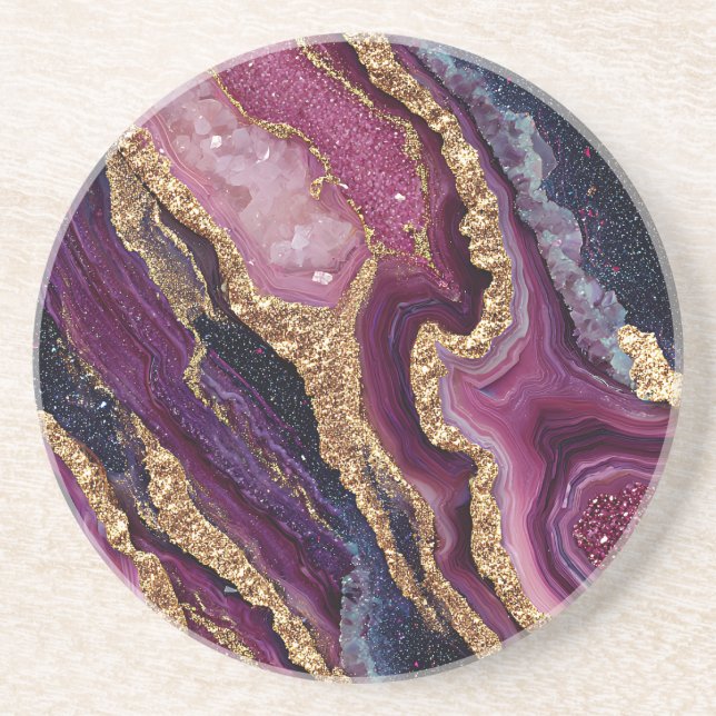 Boho Glitter Agate Underlägg (Framsidan)