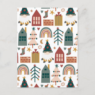Boho God jul för Helgdag Vänner Helg Vykort