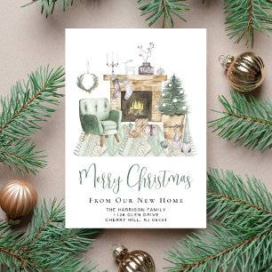 Boho God jul New Home Flytta Meddelande