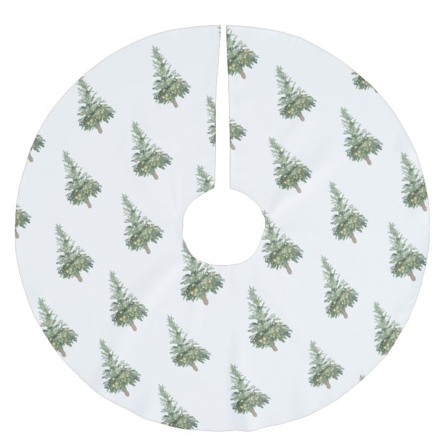 Boho God jul Watercolor Träd Julgransmatta Borstad Polyester (Framsidan)