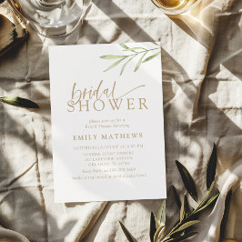 Boho Gold & Botanical Bridal Shower Inbjudningar