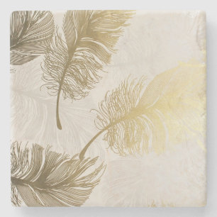 Boho Golden Feathers Stenunderlägg