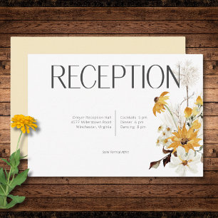 Boho Golden Gult Meadow Flowers Gult Mottagning Tilläggskort