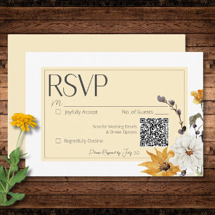 Boho Golden Gult Meadow Flowers Gult OSA Kort