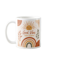 Boho Good Vibes Mugg -Hello Sunshine Regnbåge Kaff