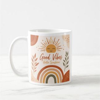 Boho Good Vibes Mugg -Hello Sunshine Regnbåge Kaff