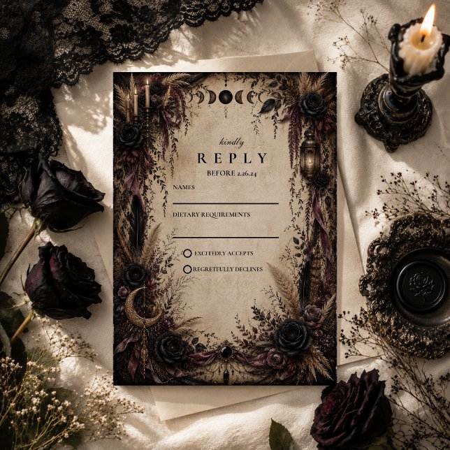 Boho Goth Bröllop OSA Kort (Skapare uppladdad)