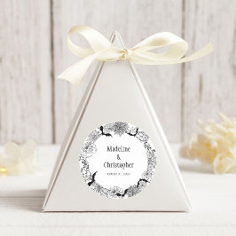 Boho Gothic Blommigt Bröllop Runt Klistermärke