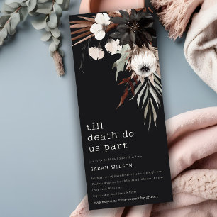 Boho Gothic Rust Black Botanical Möhippa Inbjudningar