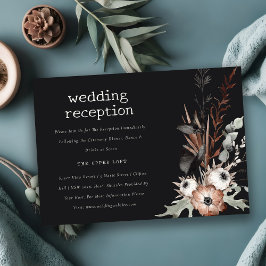 Boho Gothic Rust Black Botanical Wedding Reception Tilläggskort