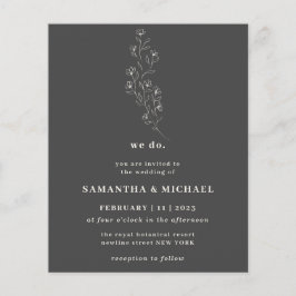 Boho Grå Indie blomma Botanisk vi gör budget Flygblad