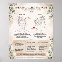 Boho Graduated Frisyr Diagram Affisch - 45 Grader