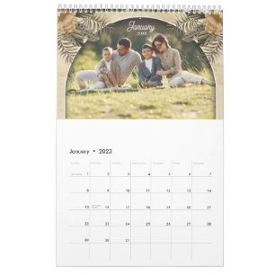 Boho Graphic Calendar för Family Photo Memory Eleg Kalender