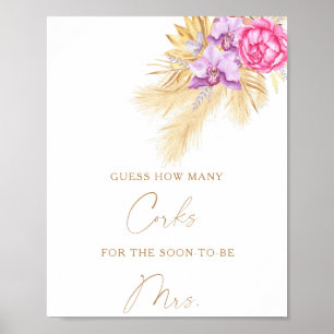 Boho-gräs - Hur många kork-möhippa-spel? Poster