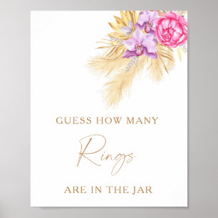 Boho-gräs - Hur många ringar-möhippa-spel? Poster