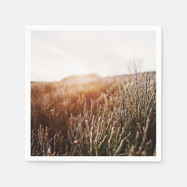 Boho Grass Fält Valfri Tillfälle Party Napkins Pappersservett (Framsidan)