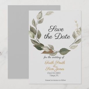 Boho Grått Pampas Grass Spara datuminbjudan Inbjudningar
