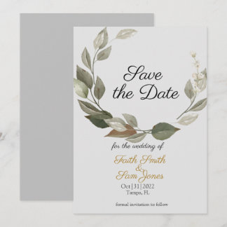 Boho Grått Pampas Grass Spara datuminbjudan Inbjudningar