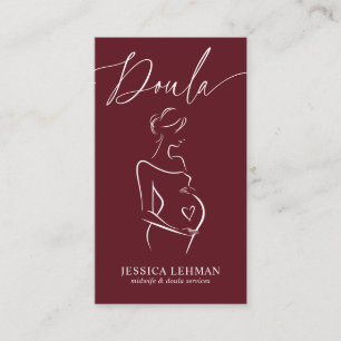 Boho Gravid Dam Linje Konst Doula Barnmorska QRCOD Visitkort